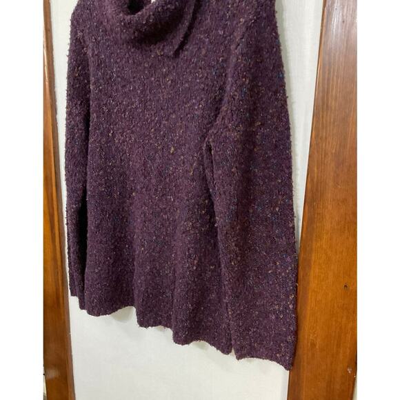 Coldwater Creek Purple Speckled Turtleneck Womens Sweater Sz Medium Cottagecore - Picture 5 of 5